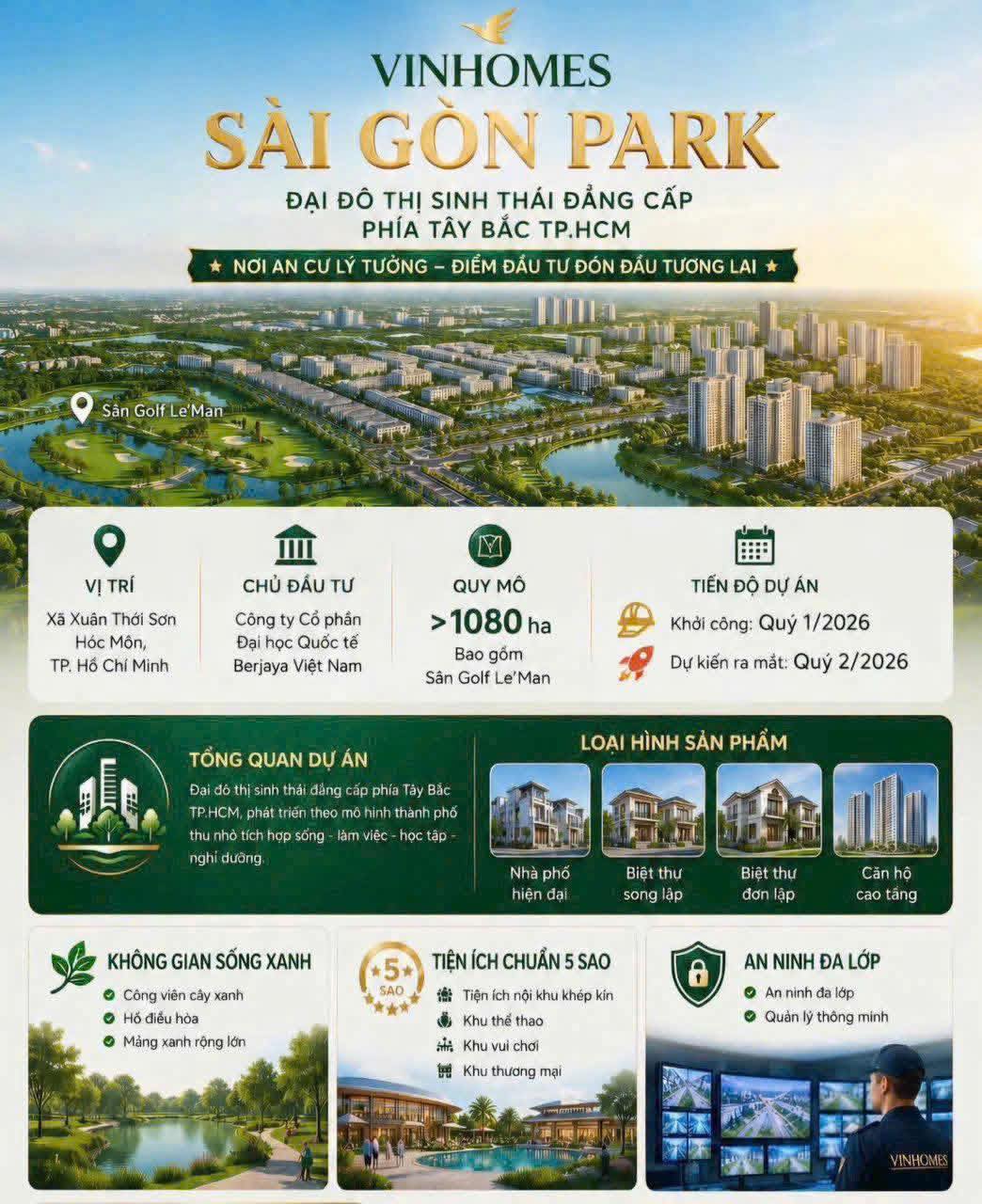 Vinhomes Saigon Park - Đại Đô Thị Đẳng Cấp Mới Tại Trung Tâm Phía Tây Bắc TP.HCM