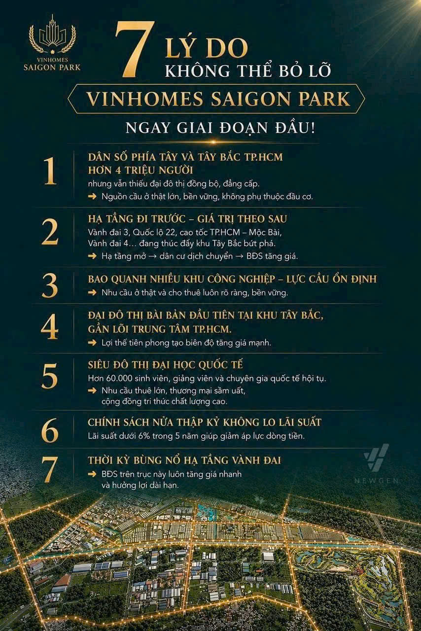 Vinhomes Hóc Môn - Đại Đô Thị Sinh Thái Đẳng Cấp Tại Tây Bắc TP.HCM